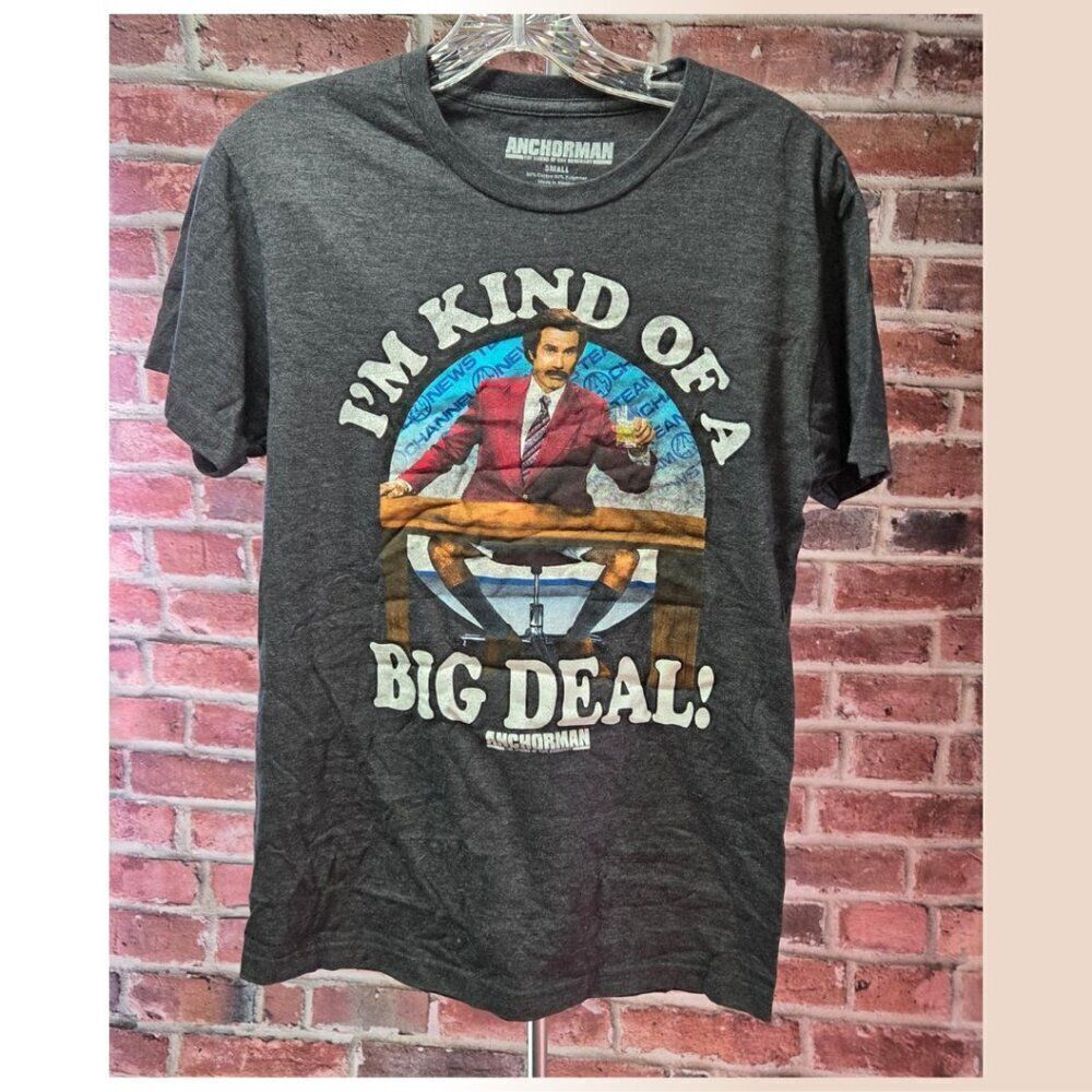 Anchorman Movie Tee “I’m Kind of a Big Deal” – Men’s Size Small Gray Funny Shirt